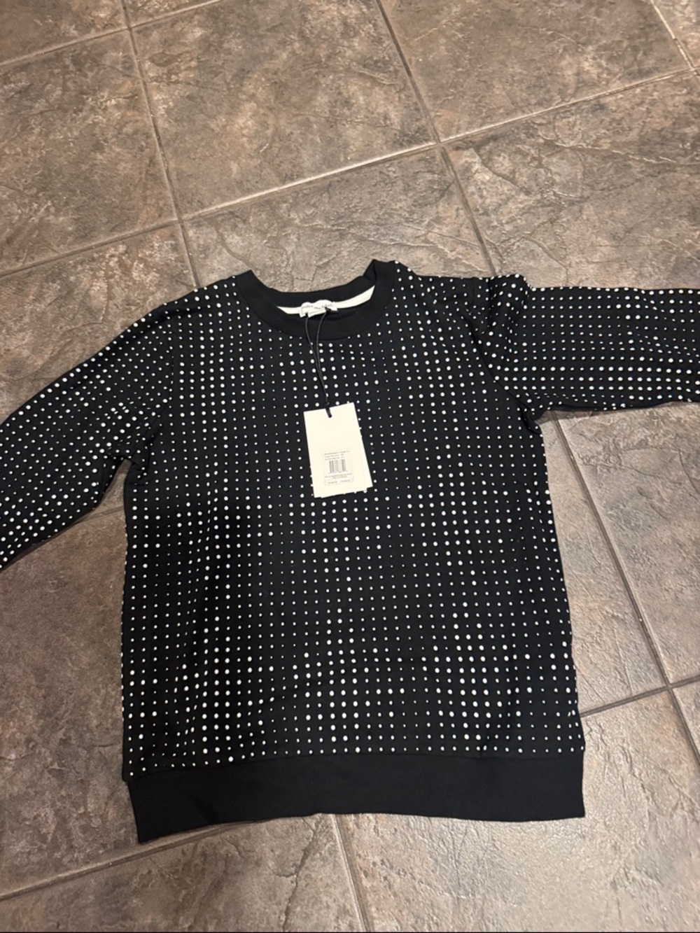 Kids Black Dot-Print Sweatshirt